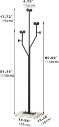 Black Tree Metal Marble Coat Rack Stand