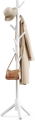 Solid Wood 8-Hook Adjustable Coat Rack
