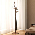 Walnut 12-Hook Adjustable Wood Coat Rack
