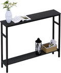 Black 2-Tier Narrow Console Entryway Table