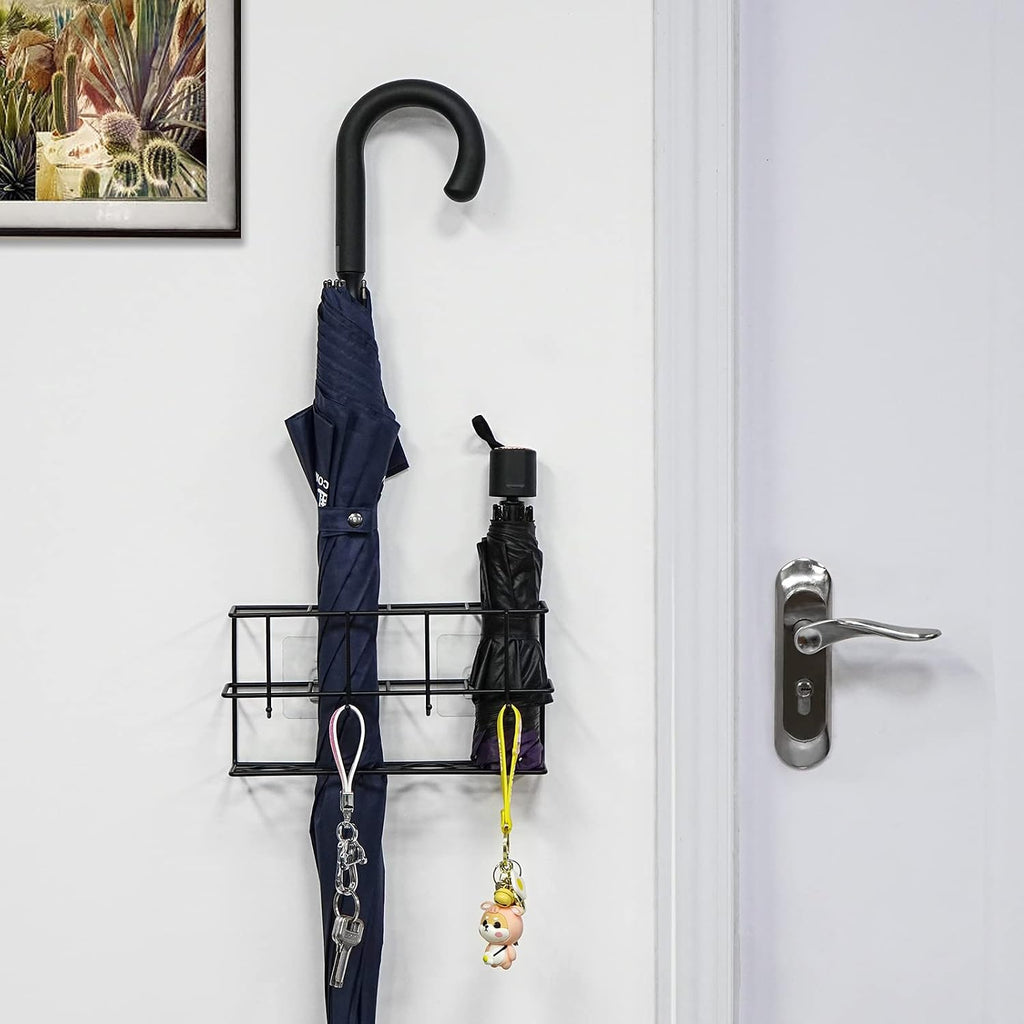 Black Self-Adhesive Wall Umbrella Drain Rack