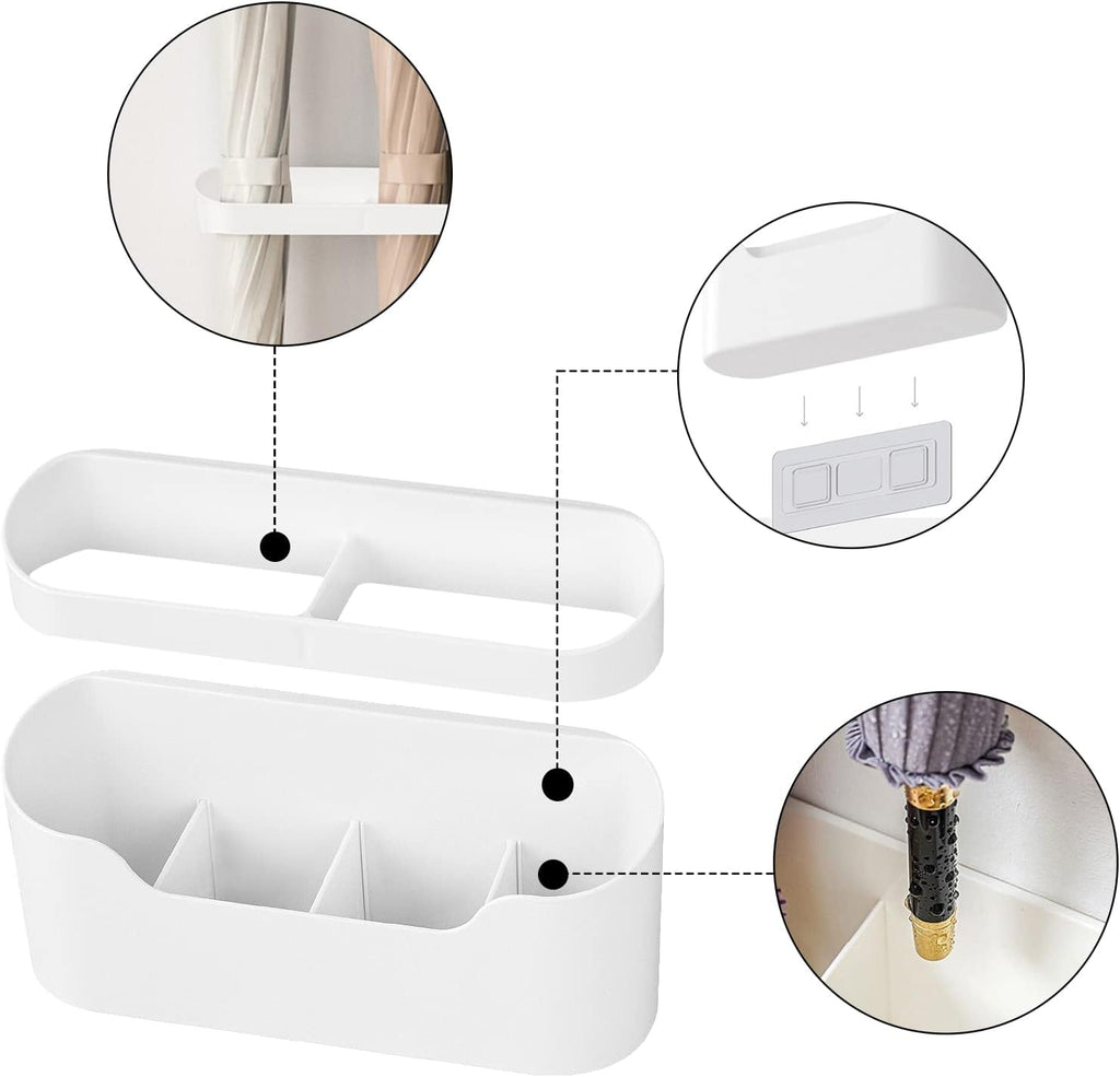 White Wall Umbrella Holder With Drip Tray