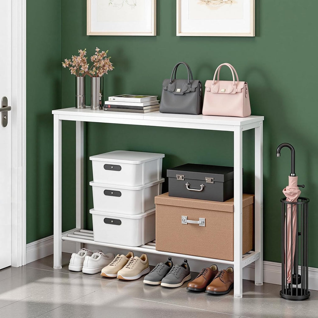 White Narrow Console Entryway Table