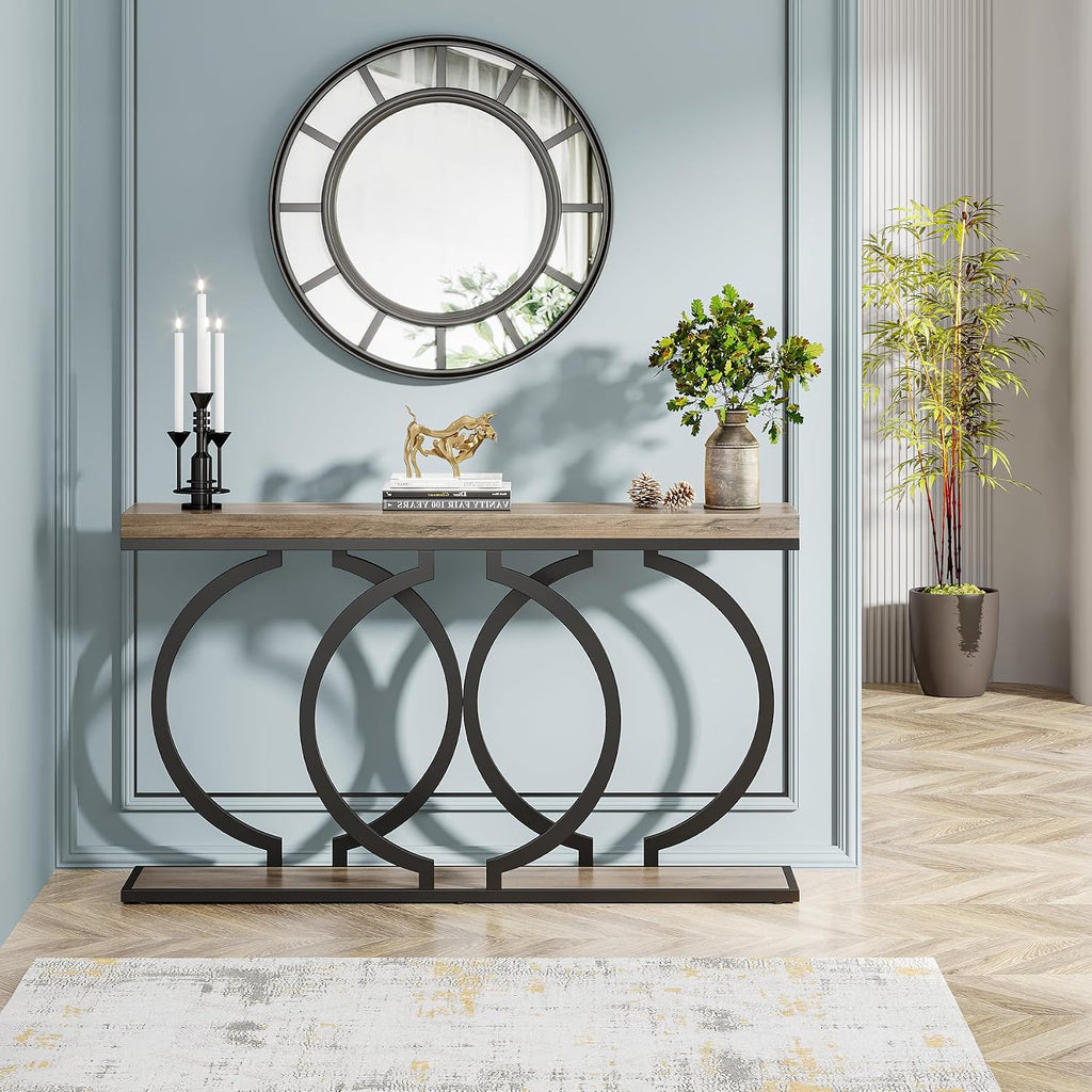55" Industrial Grey Console Table