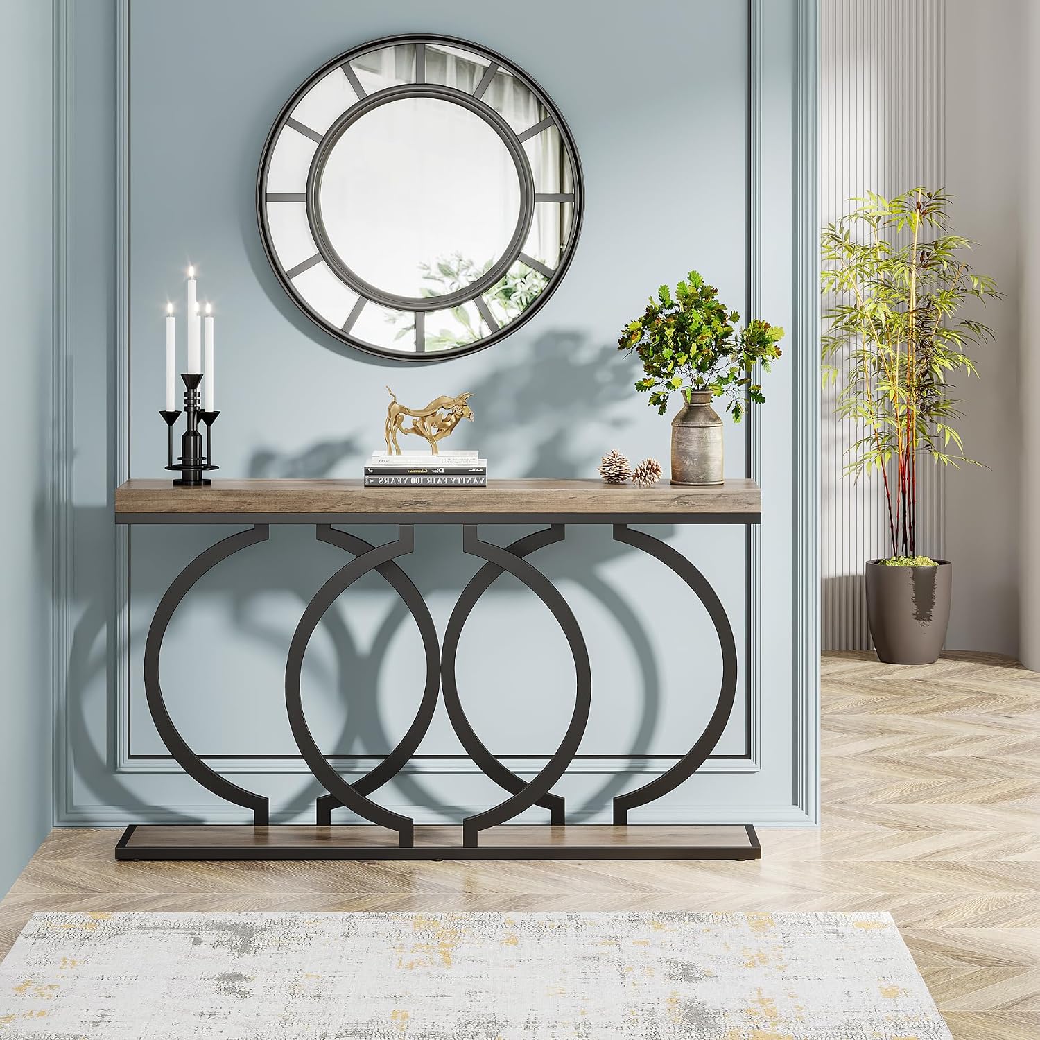 55" Industrial Grey Console Table