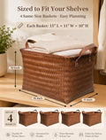 Woven Storage Baskets Wicker Waterproof Handle