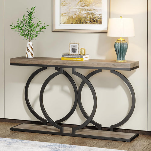 55" Industrial Grey Console Table