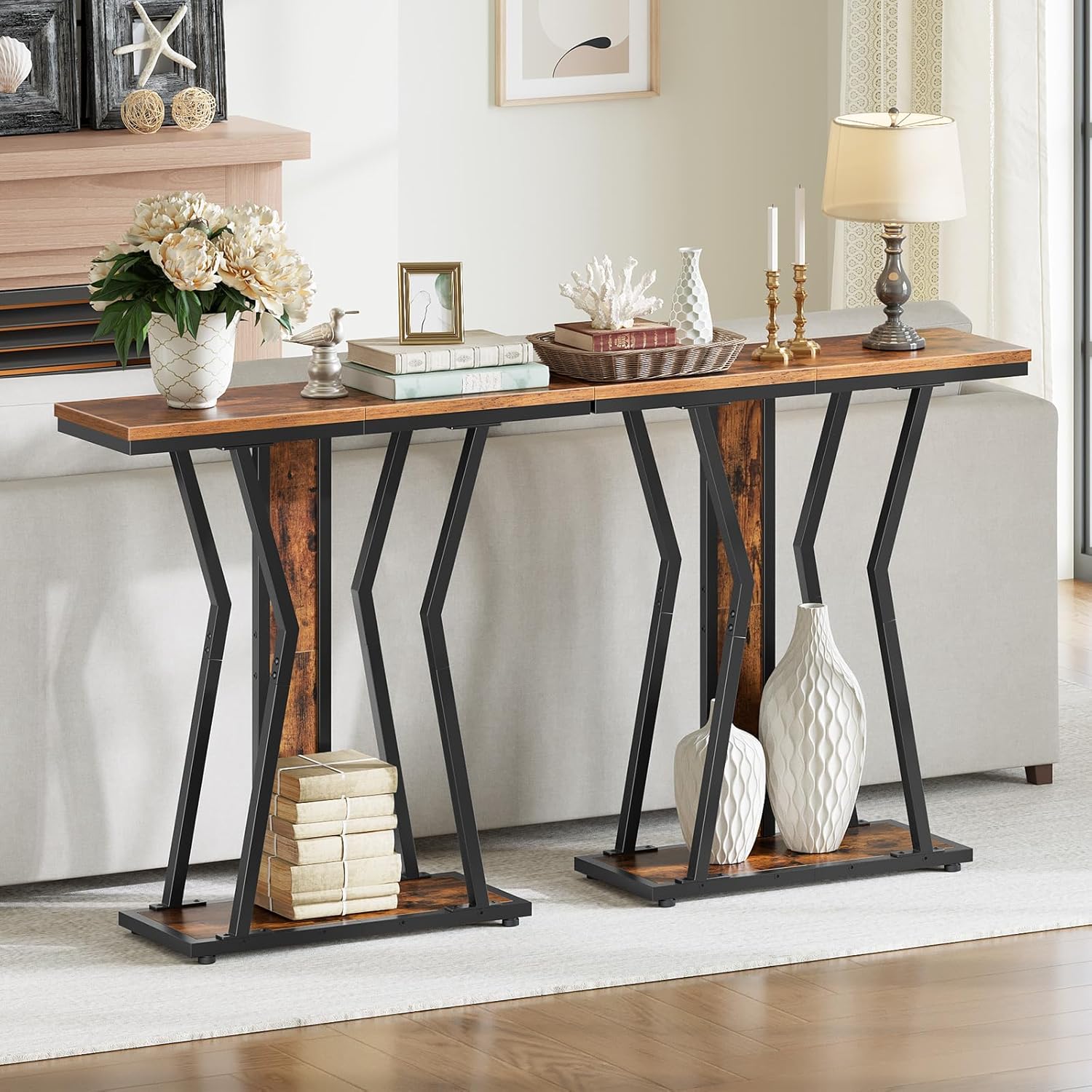 Narrow Storage Console Entryway Table