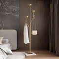 Gold Marble Base Metal Coat Rack Stand