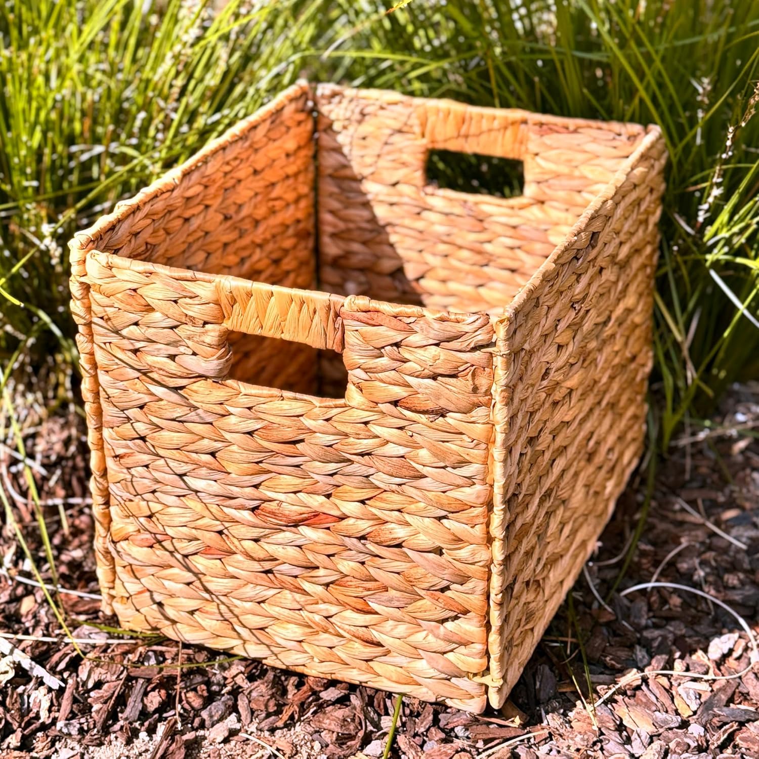 Woven Wicker Baskets Water Hyacinth Storage Bins