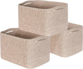 Woven Storage Baskets Cube Organizer Decorative Oatmeal Brown